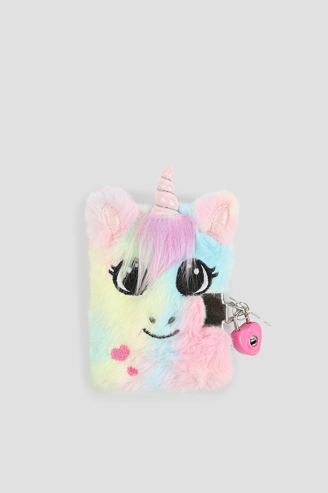 Ardene Kids Plush Unicorn Notebook