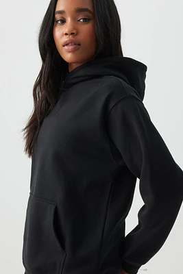 Ardene MADESOFT Fleece Hoodie in Black Liquorice Twist | Size | Polyester/Cotton | Eco-Conscious