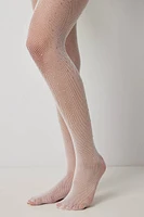 Ardene Tights with Crystals in White | Spandex/Polyamide