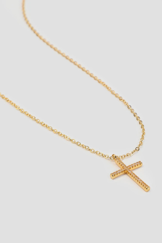 Ardene 14K Gold Plated Cross Necklace