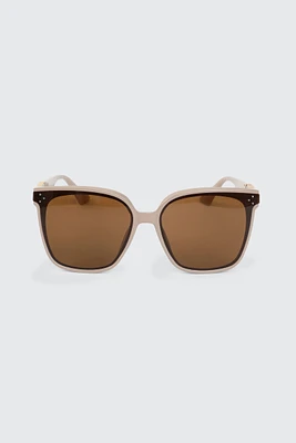 Ardene Oversized Square Sunglasses with Detail in Blush