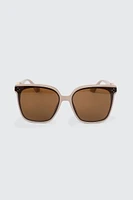 Ardene Oversized Square Sunglasses with Detail in Blush