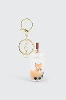 Ardene Bubble Tea Keychain in Brown