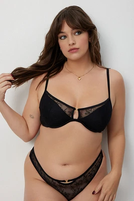 Ardene Lace Bra in Black | Size 32B | Polyester/Elastane/Polyamide