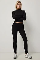 Ardene Thermal Leggings in Black | Size | Polyester/Elastane