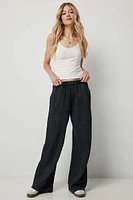 Ardene Washed Wide Leg Sweatpants in | Size | Polyester/Cotton | Fleece-Lined