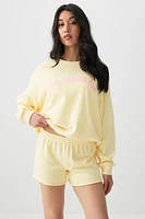Ardene French Terry Shorties in Light Yellow | Size | Polyester/Cotton | Eco-Conscious