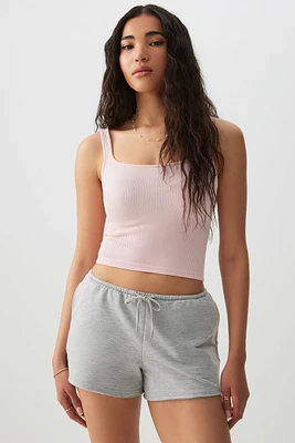 Ardene Basic Crop Seamless Tank Top in Light Pink | Size | Nylon/Elastane | Eco-Conscious