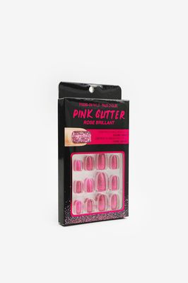 Ardene Pack of Pink Glitter Fake Nails