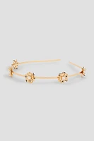 Ardene Floral Metal Headband in Gold