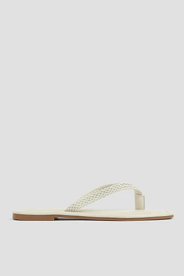 Ardene Braided Flip-Flops Sandals in | Size | Faux Leather