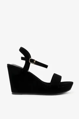 Ardene Platform Wedge Sandals in | Size | Faux Suede