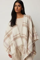 Ardene Plaid Boucle Shawl in Beige | Polyester