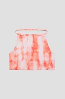 Ardene Tie-Dye Halter Swim Top in Orange | Size | Polyester/Nylon/Elastane | Microfiber