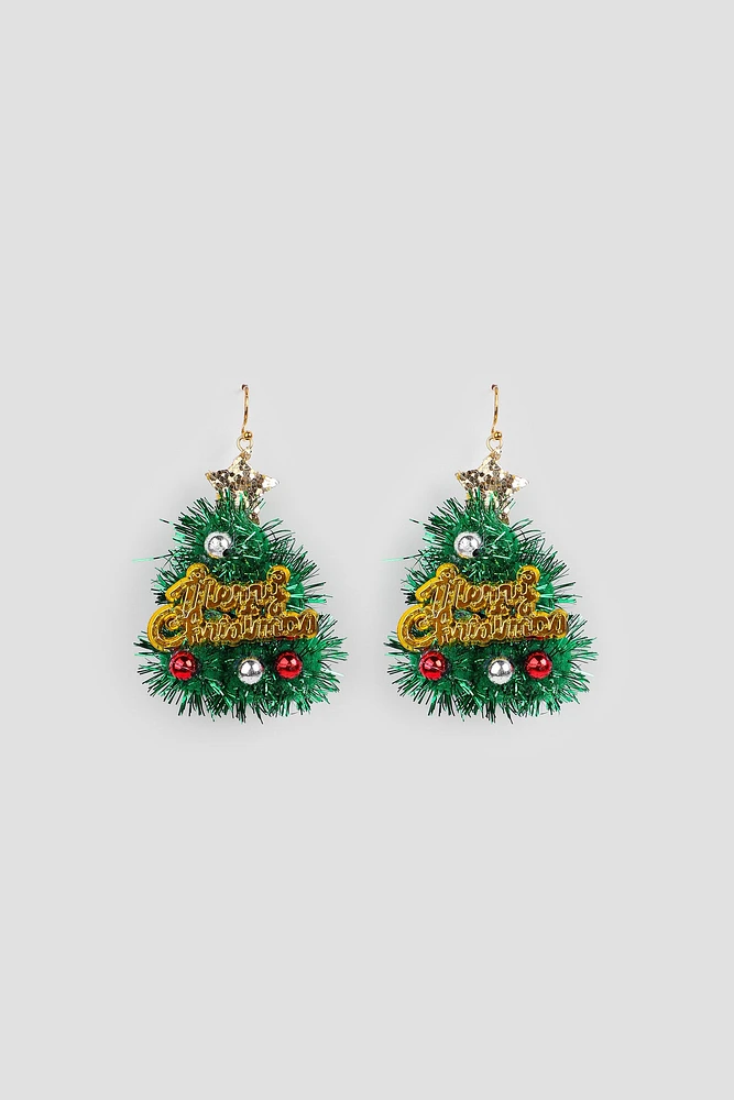 Ardene Tinsel Tree Earrings | Stainless Steel