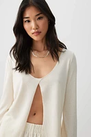 Ardene Open Stitch Cardigan in White | Size | Polyester/Viscose