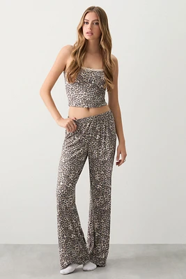 Ardene Super Soft Rib Loose PJ Pants in Beige | Size | Polyester/Spandex | Eco-Conscious