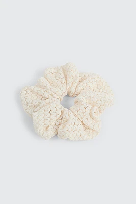 Ardene XL Crochet Scrunchie in White