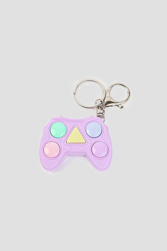 Ardene Kids Video Game Controller Keychain in Lilac