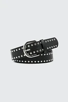 Ardene Studded Belt in Black | Size Small | Faux Leather