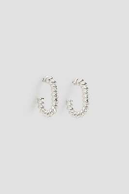 Ardene Twisted Hoop Earrings in Silver | Stainless Steel