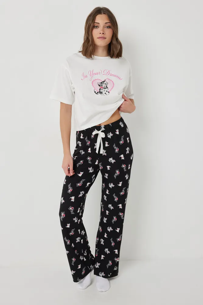 Ardene Super Soft Printed PJ Pants in, Size, Polyester/Elastane, Eco- Conscious