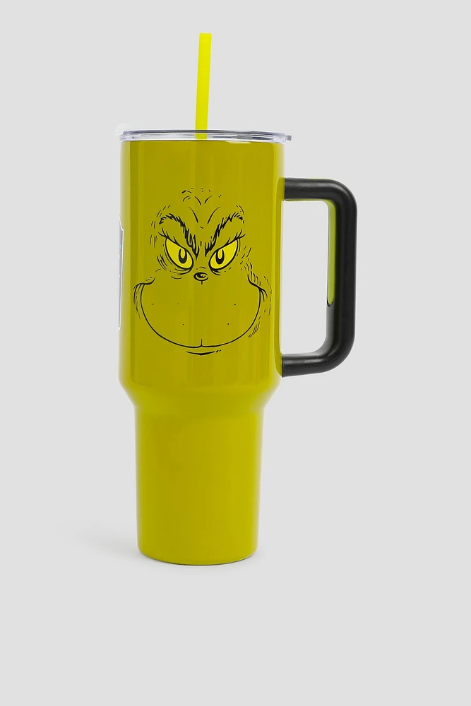 Ardene The Grinch Tumbler with Handle in Light Green