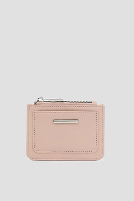 Ardene Faux Leather Cardholder in Blush | Faux Leather/Polyester