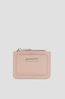 Ardene Faux Leather Cardholder in Blush | Faux Leather/Polyester