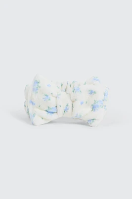 Ardene Floral Spa Headband in Light Blue