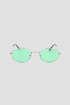 Ardene Colorful Lense Round Sunglasses in Light Green