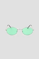 Ardene Colorful Lense Round Sunglasses in Light Green