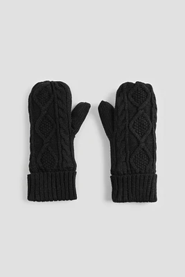 Ardene Kids Cable Knit Mittens in | Polyester