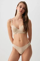 Ardene Invisible Thong Panty in Beige | Size | Nylon/Spandex