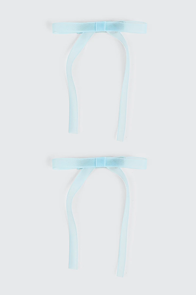 Ardene 2-Pack Tulle Hair Bows in Light