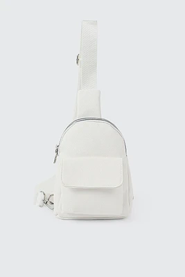 Ardene Sling Bag in White | 100% Recycled Polyester | Eco-Conscious