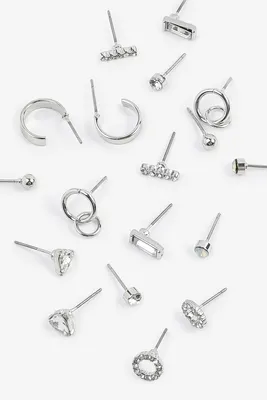 Ardene Pack of Embellished Stud Earrings in Silver | Stainless Steel
