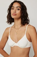 Ardene Triangle Bikini Top with Underwire in White | Size | Polyester/Nylon/Elastane | Microfiber