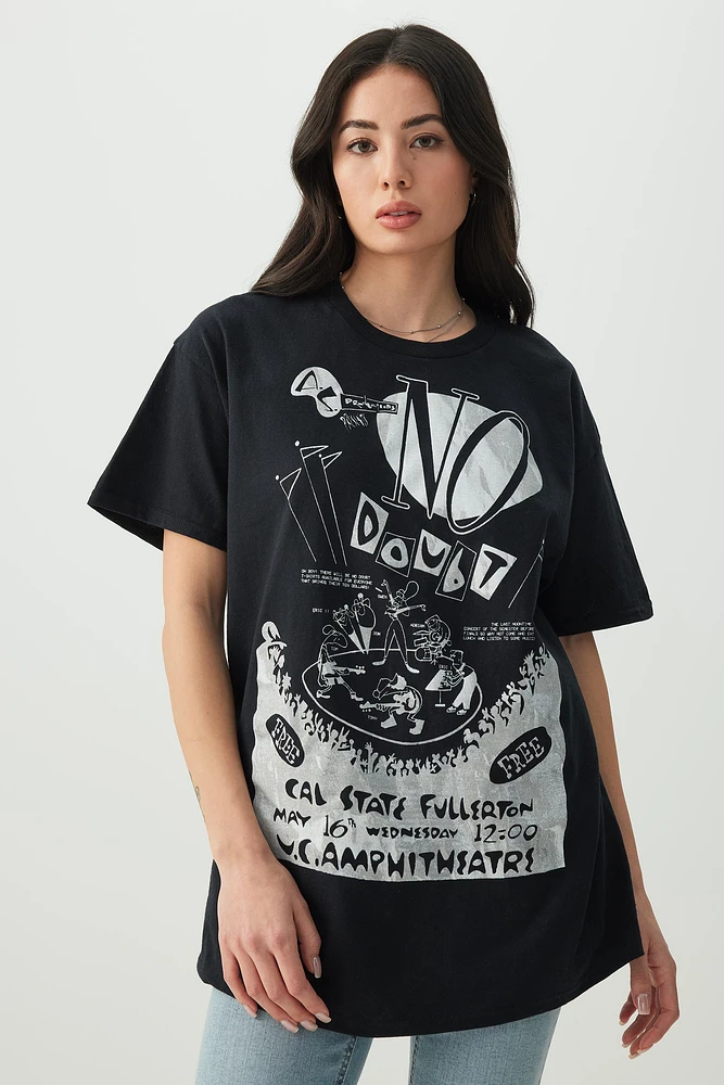 Ardene Oversized No Doubt T-Shirt in Black | Size | 100% Cotton