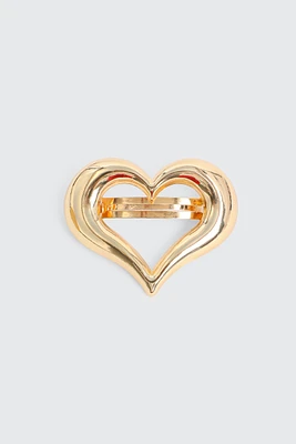 Ardene Gold Cutout Heart Barrette