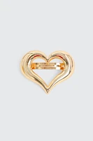 Ardene Gold Cutout Heart Barrette