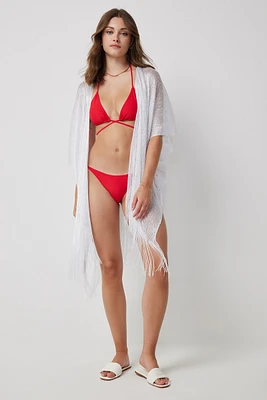 Ardene Mesh Swim Cover Up in White | Polyester