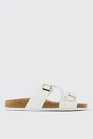 Ardene Two-Buckle Sandals with Criss Cross Detail in | Size | Faux Leather/Faux Suede | Eco-Conscious