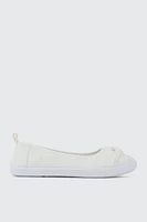 Ardene Floral Embroidered Slip On Sneakers in White | Size | Eco-Conscious