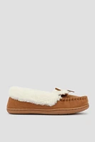 Ardene Moccasin Slippers in Cognac | Size | Faux Suede | Eco-Conscious