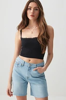 Ardene Basic Ultra Crop Lace Strap Tank Top in | Size | Nylon/Elastane | Eco-Conscious