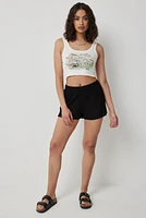 Ardene Crochet Knit Shorts in Black | Size | Polyester