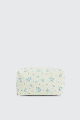 Ardene Floral Print Makeup Bag in Light Blue