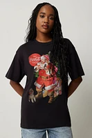 Ardene Santa Claus Unisex Graphic T-Shirt in Black | Size | 100% Cotton