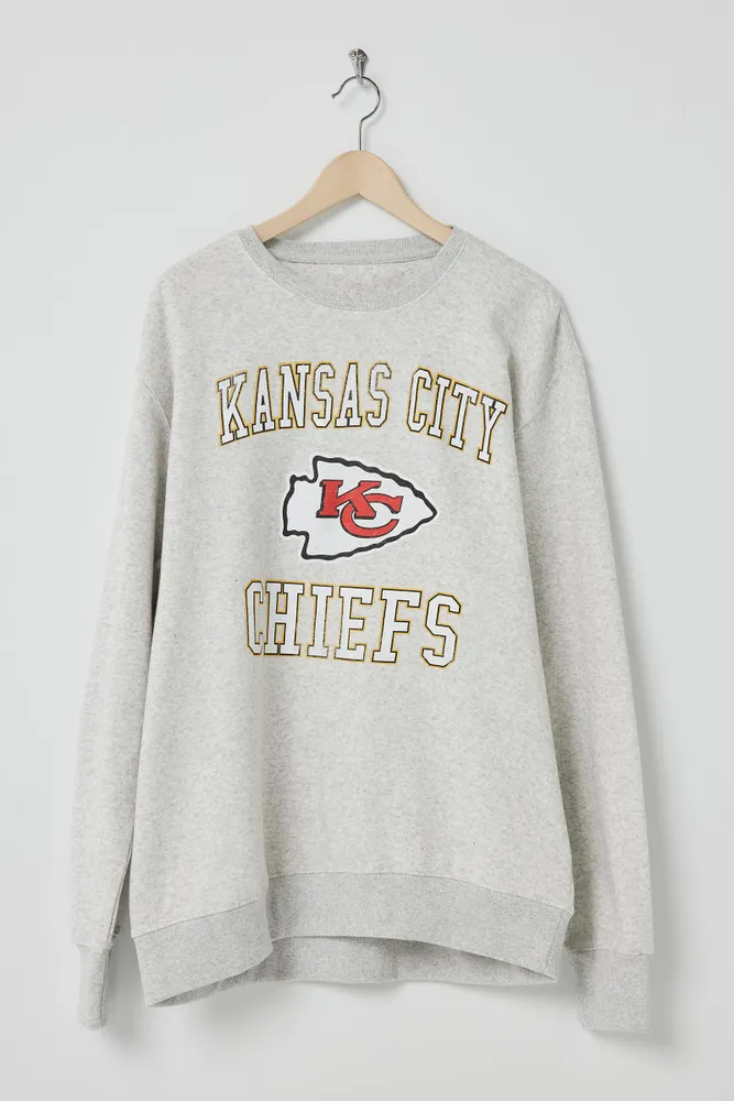 Ardene CHIEFS Sweatshirt in Beige | Size Small | Polyester/Cotton | Fleece-Lined